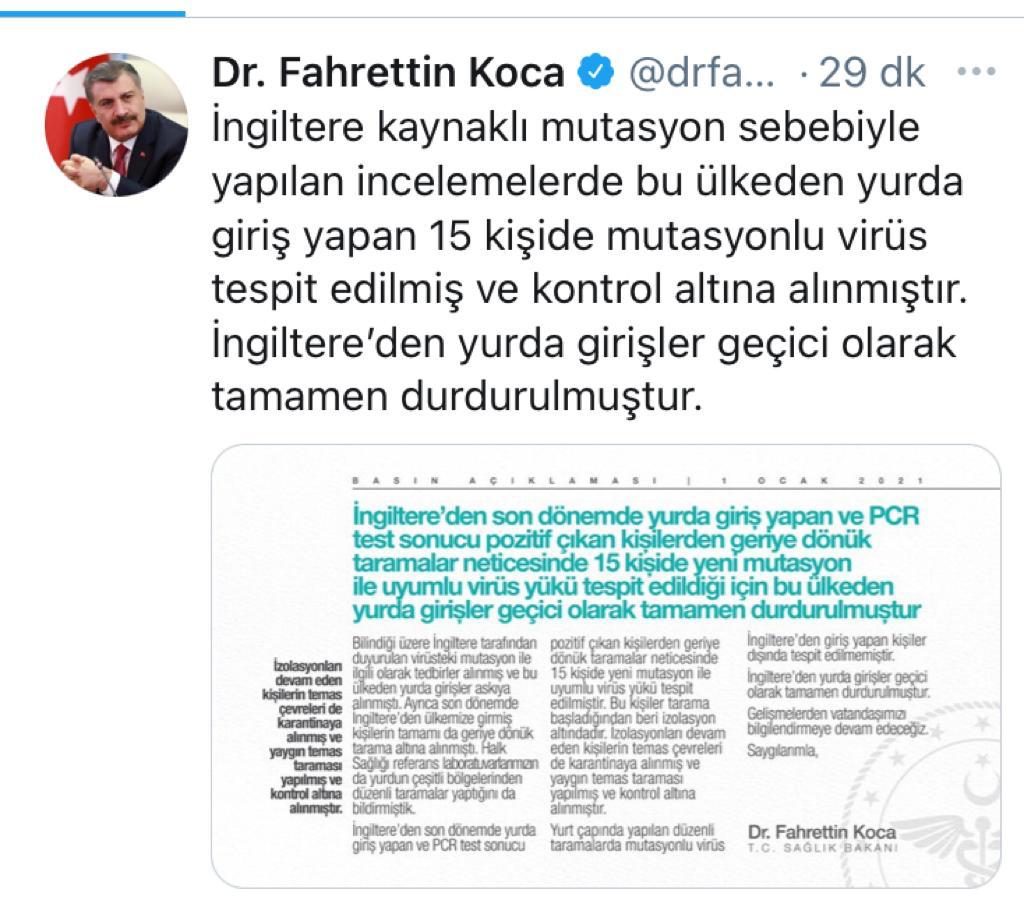 Türkiye'de Mutasyonlu virüs tespit edildi!