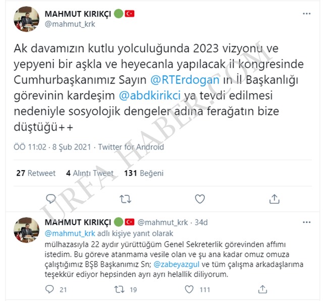 Kırıkçı istifa Etti