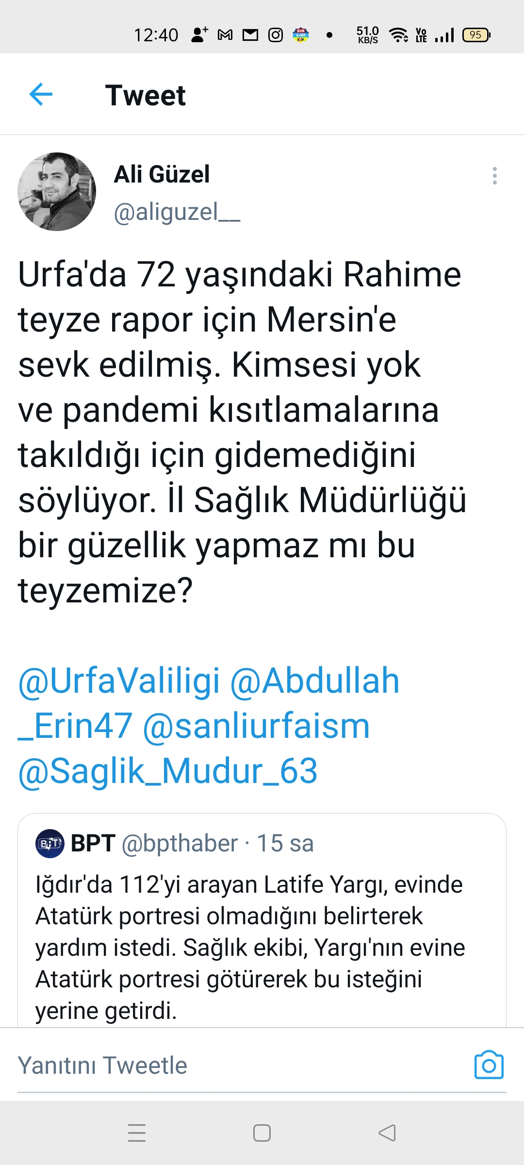 Vali Erin Duyarsız Kalmadı