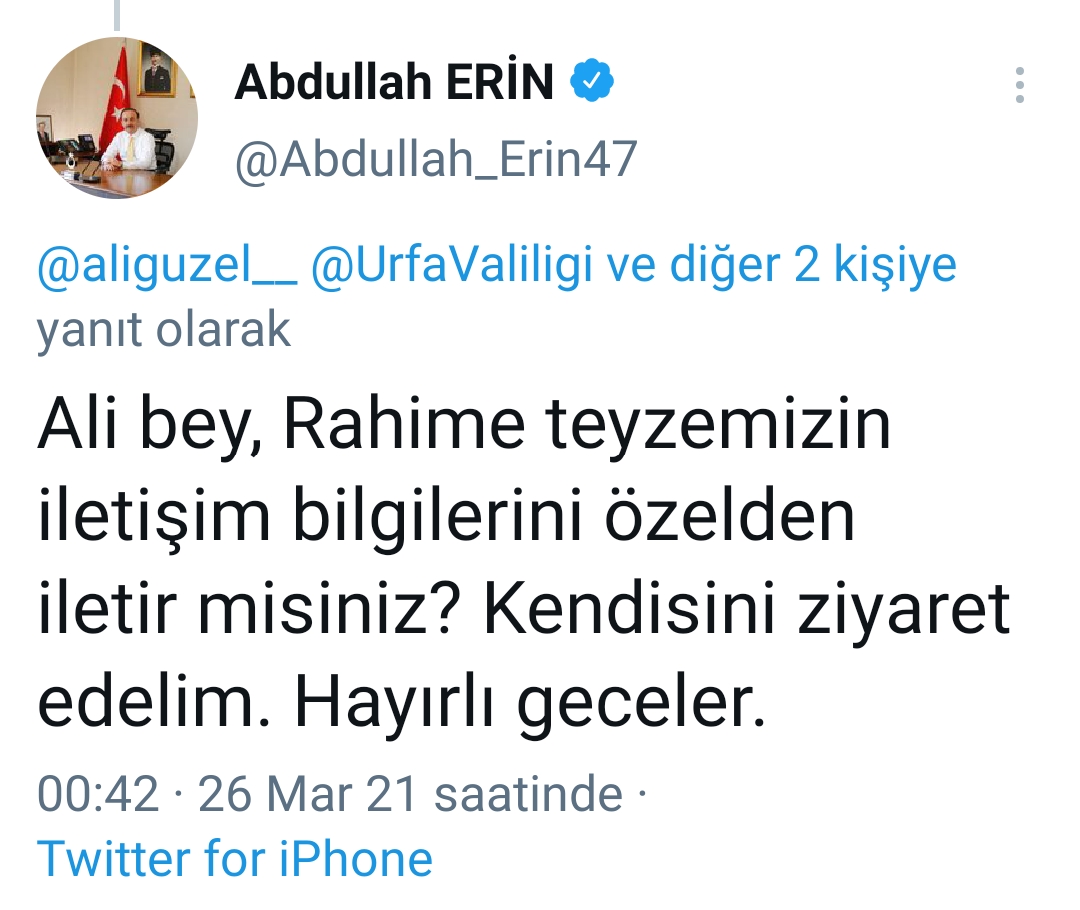Vali Erin Duyarsız Kalmadı