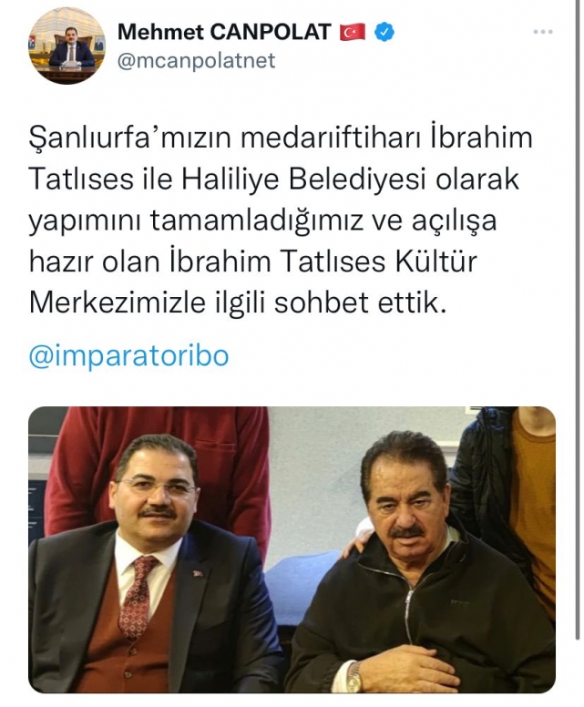 Başkan Canpolat, Tatlıses’e o projeyi anlattı