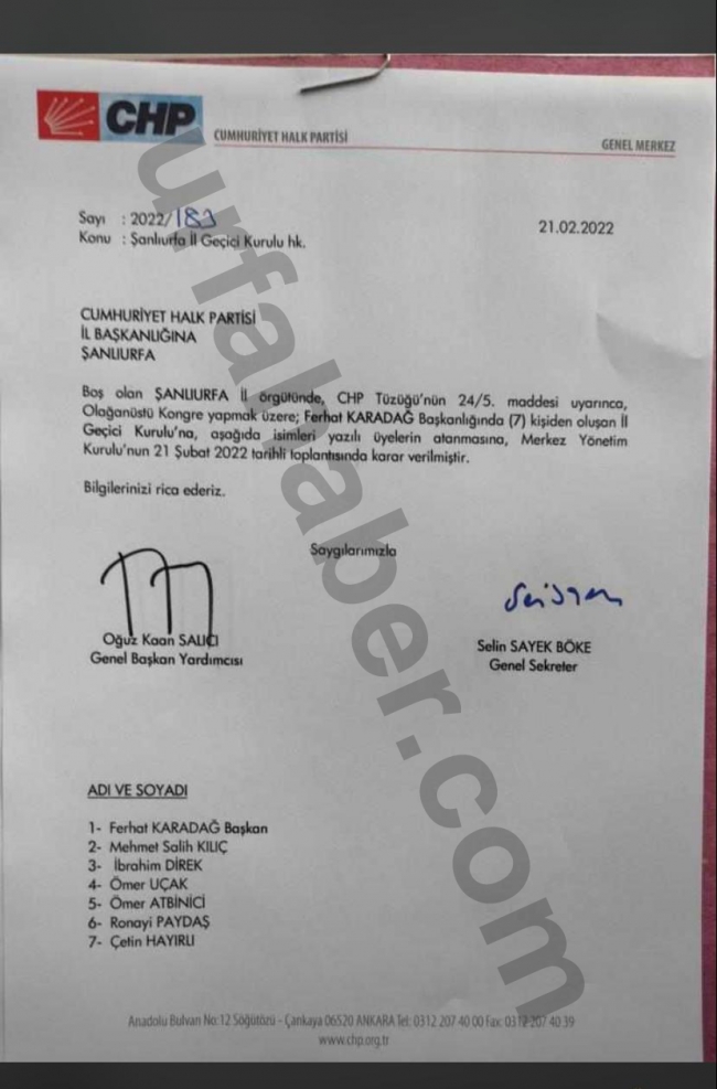 CHP Şanlıurfa İl başkanı Hayrettin Cidir görevden alındı