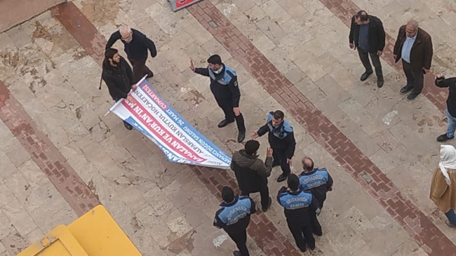 Şanlıurfa’da göstericilerle zabıta arasında gerginlik