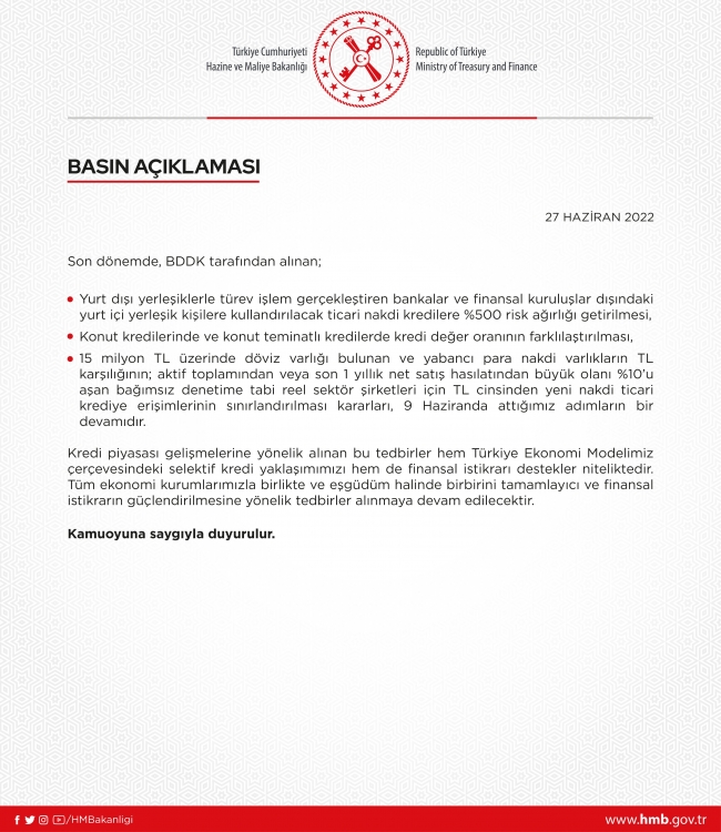 Hazine ve Maliye Bakanlığından konut kredisine ilişkin beklenen açıklama geldi