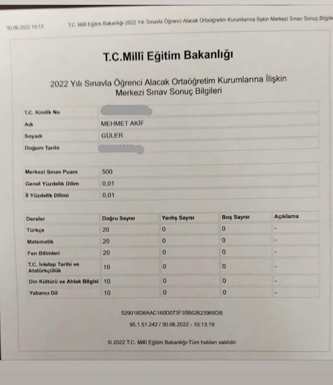 LGS Türkiye birincisi Şanlıurfa'dan çıktı!