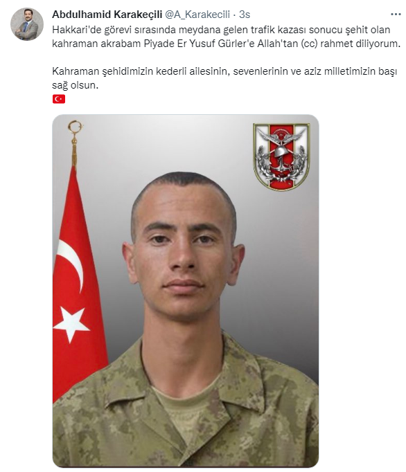 ŞEHİT YUSUF GÜRLER, SİVEREK’TE TOPRAĞA VERİLDİ