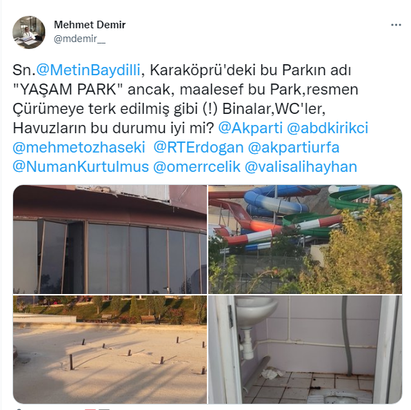 KARAKÖPRÜ'DE Kİ PARKIN SON HALİ TEPKİLERE NEDEN OLDU!