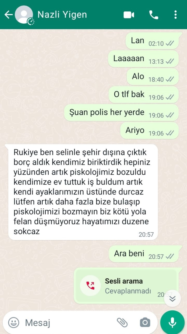 2 KIZ ÇOCUĞU AİLELERİNE MESAJ ATIP SIRRA KADEM BASTI