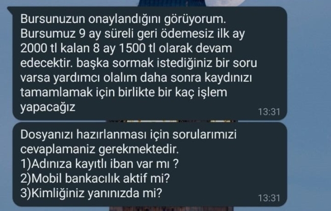 ÜNİVERSİTEYE YENİ BAŞLAYAN ÖĞRENCİLERE 14 BİN TL BURS TUZAĞI