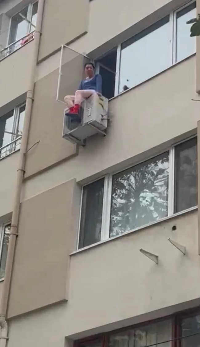 ALKOLLÜ KADINI KLİMA MOTORUNDAN İTFAİYE KURTARDI