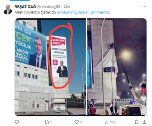 GÜLPINAR'IN POSTERİNİ SÖKTÜLER