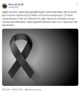 NİHAT ÇİFTÇİ'NİN ACI GÜNÜ