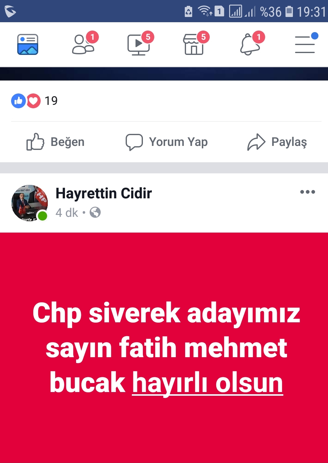 Bucak CHP'den aday oldu