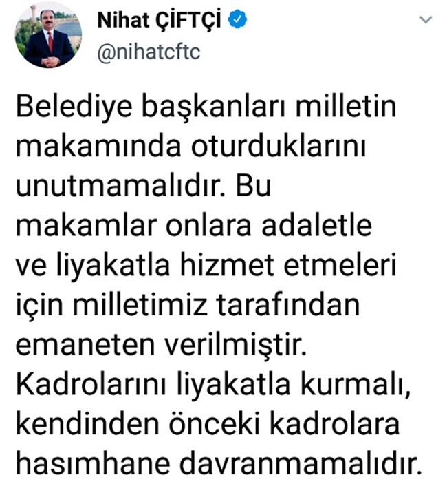 Eski Başkan, Çiftçi'den imalı paylaşım
