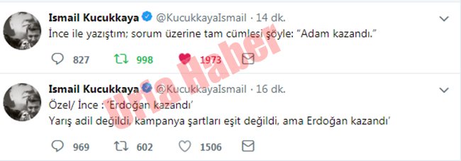 Muharrem İnce "Erdoğan Kazandı.."