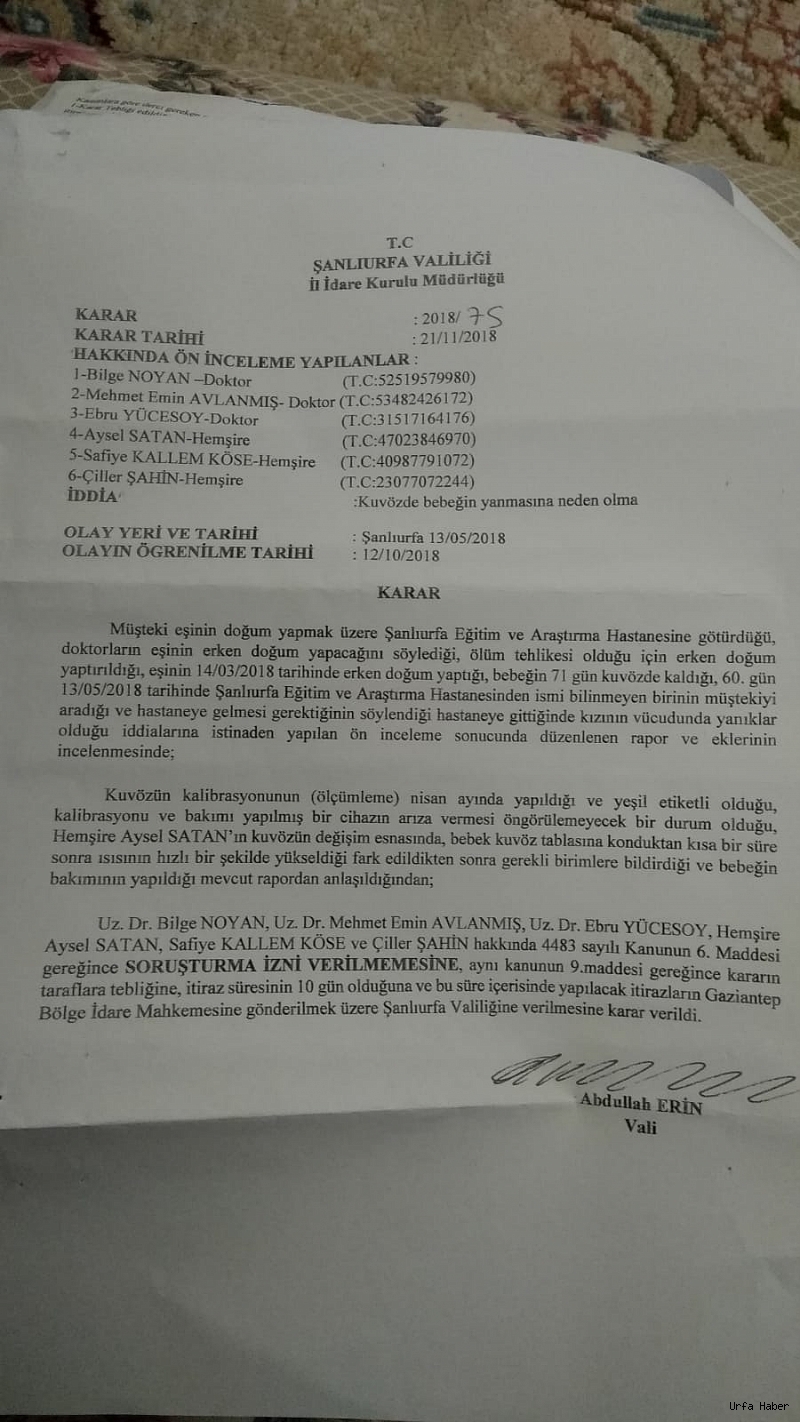 Valiliğin kararı çocuğu yanan babayı şok etti