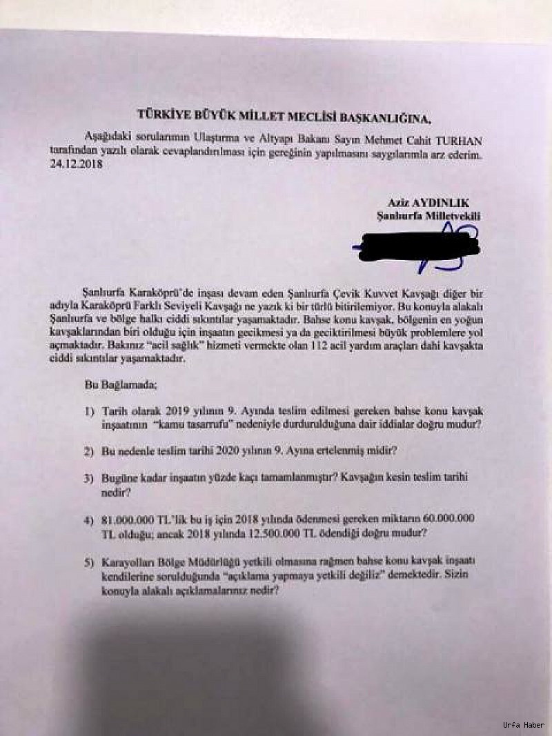 Aydınlık: 'Şanlıurfa sahipsiz değildir'