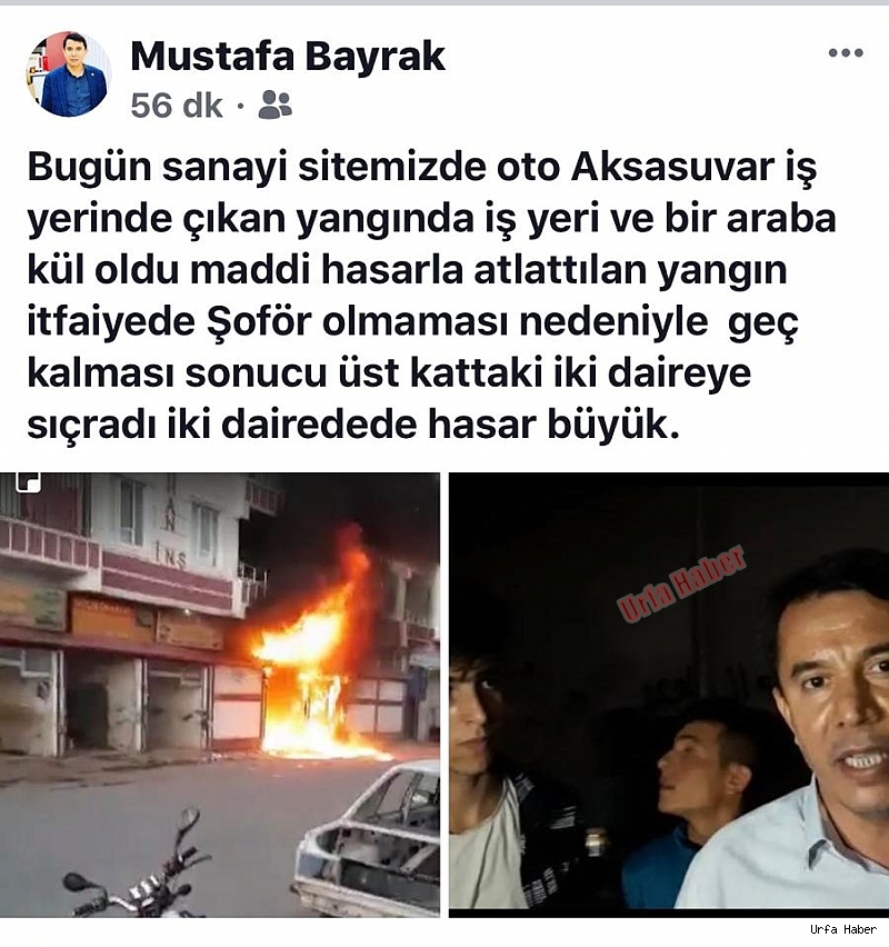 Viranşehir'de iş yeri yangını