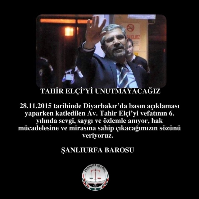 Urfa Barosundan Tahir Elçi açıklaması