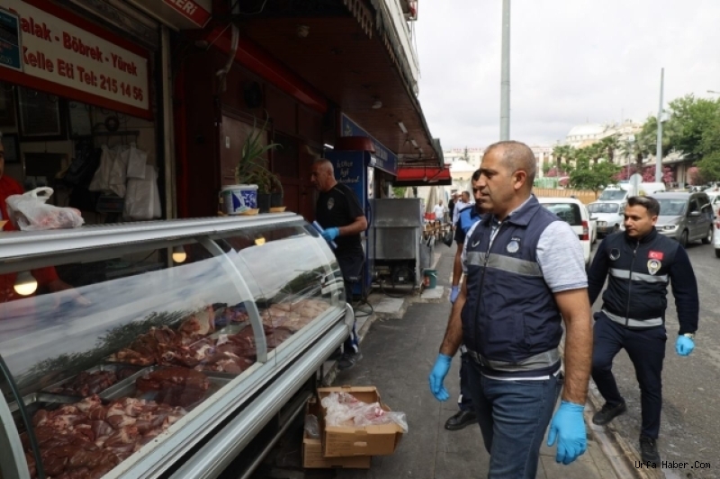 ŞANLIURFA BÜYÜKŞEHİR ZABITA’DAN KASAP VE KALDIRIM İŞGALİ DENETİMİ