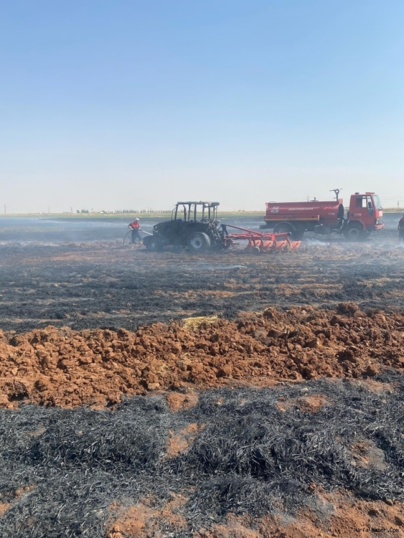 SİVEREK'TE 300 DÖNÜMLÜK TARLA VE BİR TRAKTÖR KÜL OLDU