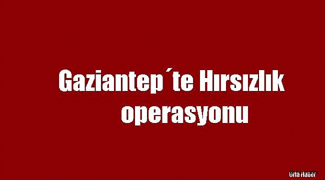 Gaziantep'te hırsızlık operasyonu