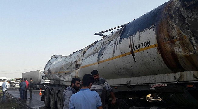 Viranşehir'de tanker devrildi: 1 yaralı