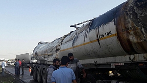Viranşehir'de tanker devrildi: 1 yaralı