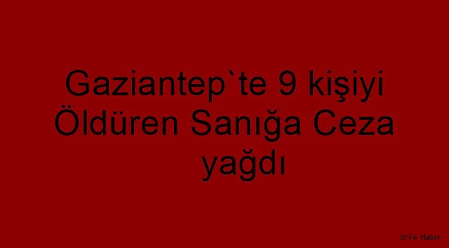 Gaziantep'te 9 kişiyi öldüren sanığa ceza yağdı