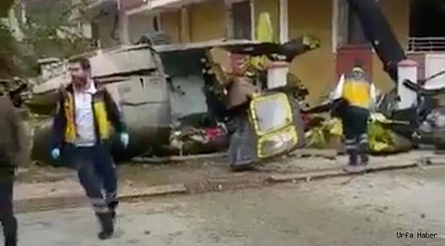 Sancaktepe'de askeri helikopter düştü