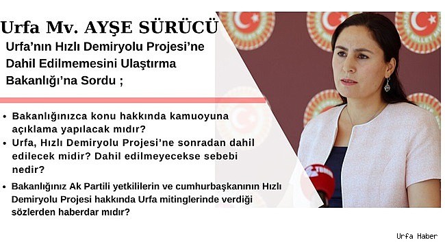 Urfa Vekili Sürücü, Hızlı Treni Bakana Sordu