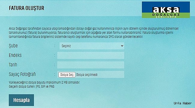 AKSA Doğalgaz'dan Urfada Abonelerine Kolaylık