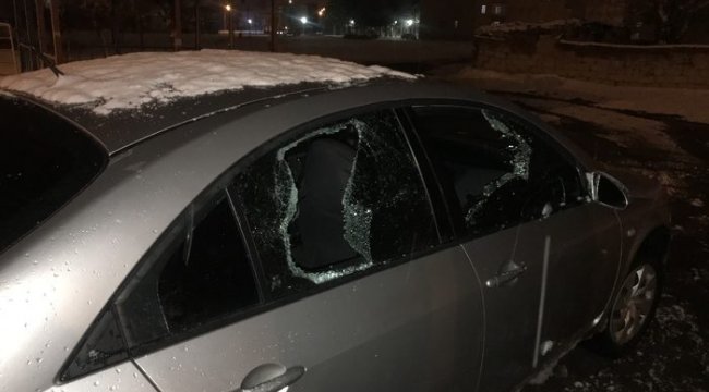 Baltayla saldırdıkları otomobilin sürücüsünü bacağından yaraladılar