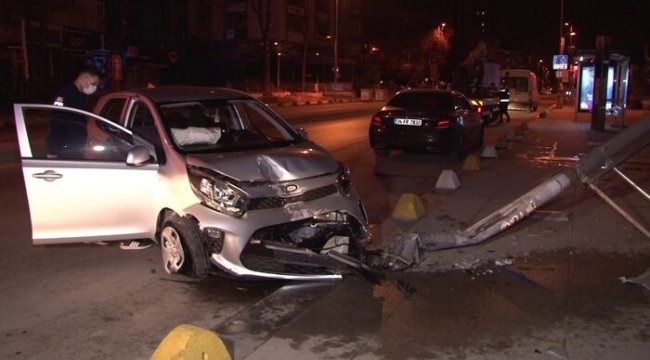 Kaza yapan sürücü kız arkadaşının yaralandığını görünce gözyaşlarına hakim olamadı