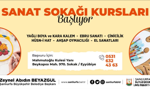Urfa'da el sanatları kursları başlıyor