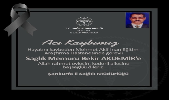 Urfa’da sağlık memuru hayatını kaybetti