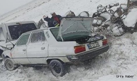 Suruç'ta kayganlaşan yolda kaza: Sürücüler yaralandı!