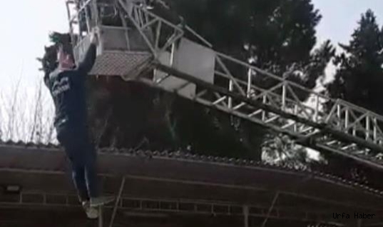  Urfa’da feci olay! Yere düşen itfaiye eri ağır yaralandı!