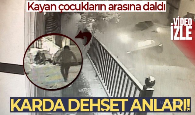İstanbul'da karda dehşet anları kamerada: Otomobil kayan çocukların arasına daldı