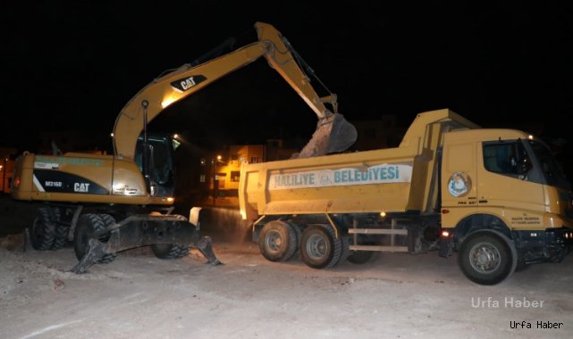 Haliliye’de geniş yol ağı için 7/24 mesai sürüyor