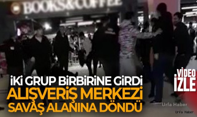 İki grup birbirine girdi, alışveriş merkezi savaş alanına döndü