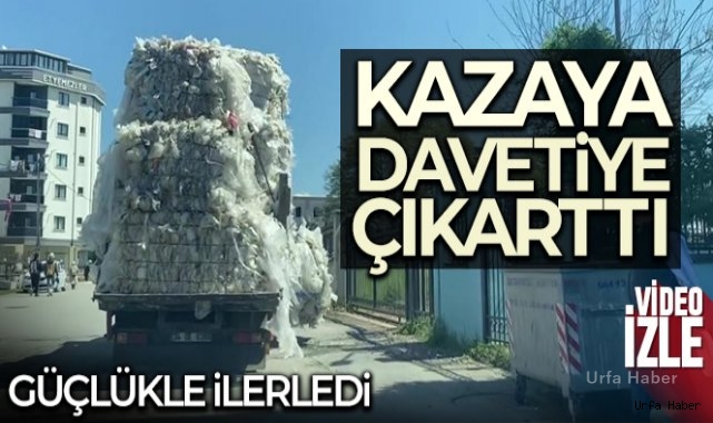 Kamyonetin tehlikeli yolculuğu kamerada