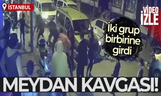 İki grup arasındaki meydan kavgası kamerada