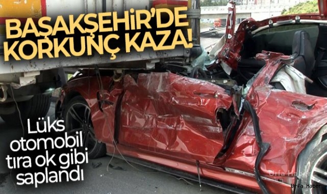 Lüks otomobil tıra ok gibi saplandı: 1 ölü, 1 ağır yaralı