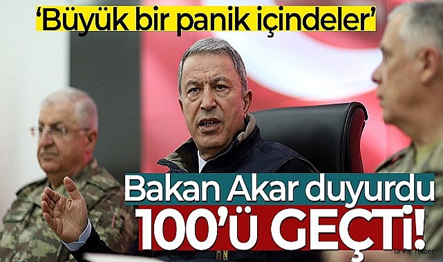 Bakan Akar: 'Pençe-Kilit Operasyonu'nda etkisiz hale getirilen terörist sayısı 100'ü geçti'