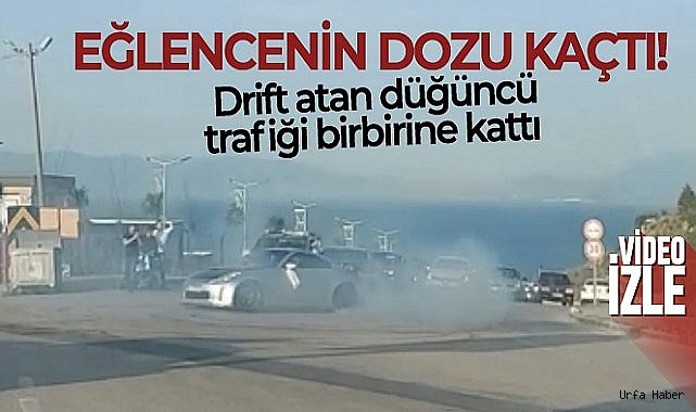 Bursa'da drift atan düğüncü kameraya böyle yansıdı