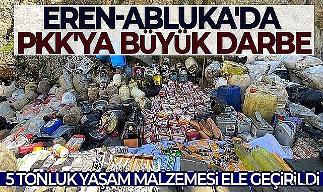 'Eren Abluka-7' operasyonlarında 5 tonun üzerinde yaşam malzemesi ele geçirildi