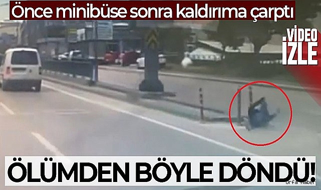Motosiklet sürücüsünün ölümden döndüğü anlar kamerada