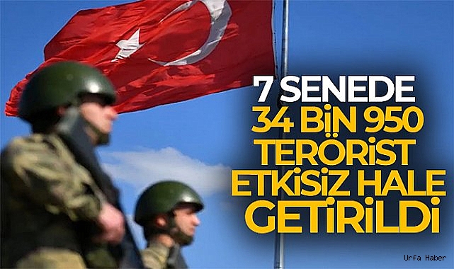 2015'ten bu yana 34 bin 950 terörist etkisiz hale getirildi