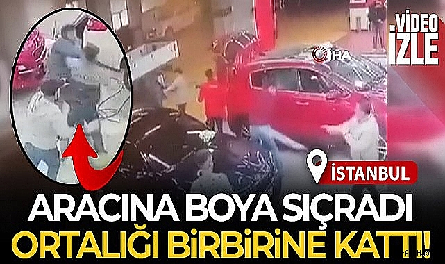 Ekspertize götürdüğü araca boya sıçradı, ortalığı birbirine kattı